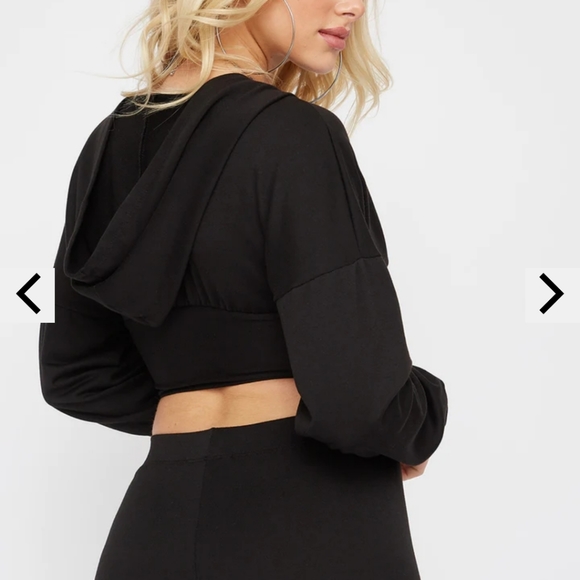 Zip-up Hooded Crop - Picture 2 of 4